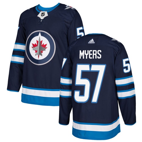 Adidas Jets #57 Tyler Myers Navy Blue Home Authentic Stitched NHL Jersey - Click Image to Close